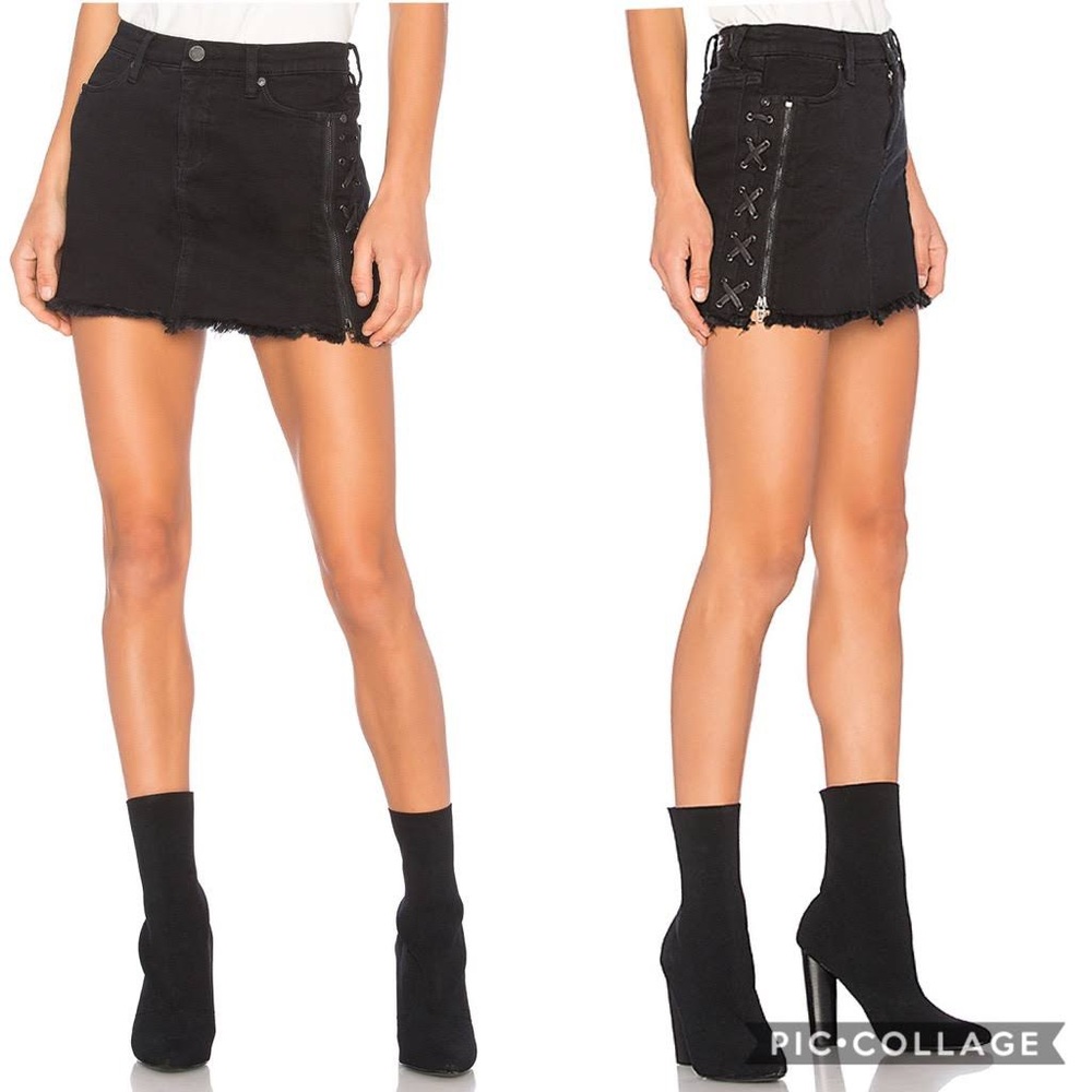 BLANKNYC Denim Lace Up Skirt Size 27 NWOT